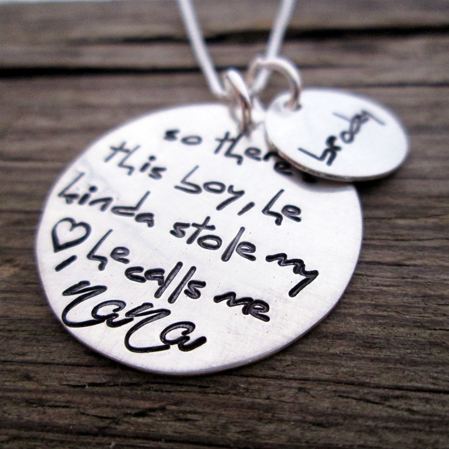 Personalized Necklace - So There's This Boy Nana Necklace - Personalized Jewelry - hand stamped necklace
