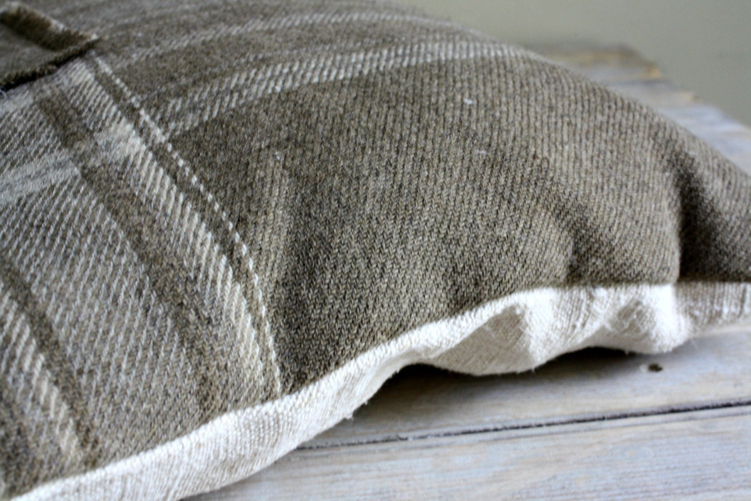 Vintage Hemp and wool patch pillow