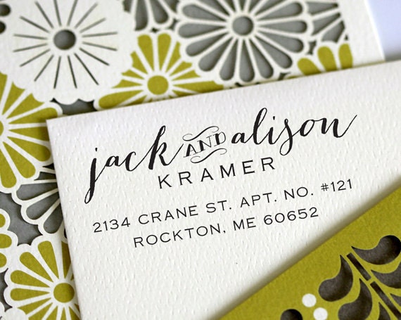 Address Stamp - Eco Friendly stamp - cute wedding housewarming gift - e3001