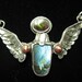 Sterling Silver Labradorite Winged Deva Necklace