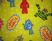 Yo Gabba Gabba on Green Fabric By the Fat Quarter