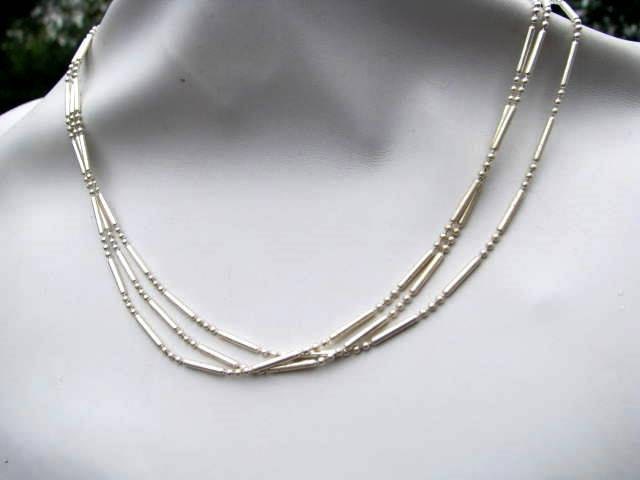 Three Strand Silver Necklace