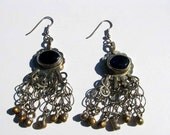 Vintage Silver with Cobalt Blue Earrings
