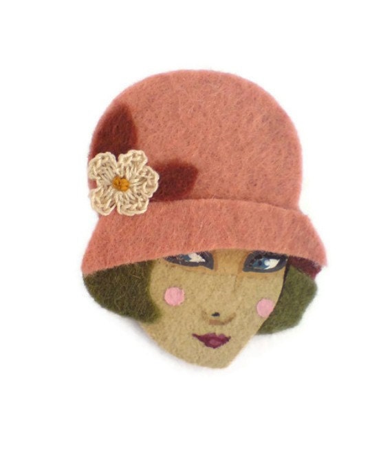Reserved listing for  sweetpatisserie - Jazz Age Girl Felt Brooch