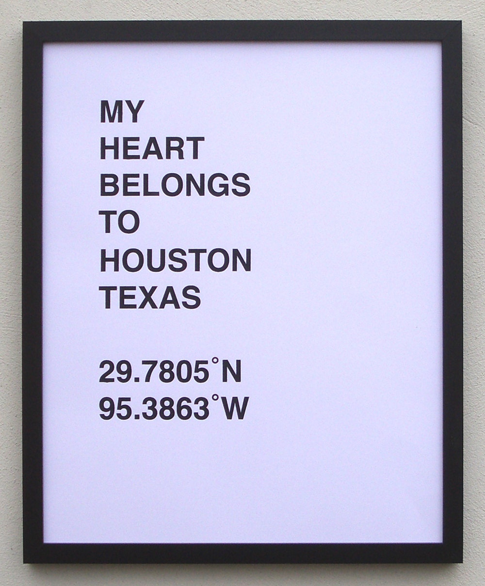 Screenprint - HOUSTON TEXAS single 16 x 20 inch hand pulled print, choose your ink color