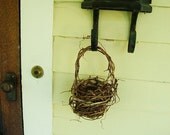 The Littlest Flower Girl, Tiny Rustic Flower Girl Basket, Handmade Outdoor,  Vines, Bird's Nest Weaving