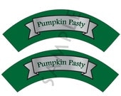 Slytherin/Harry Potter Inspire/Snake Green, Silver Theme Birthday Pumpkin Pasty Cupcake Wrapper-House Witch, Wizard, Boy, Girl- Digital