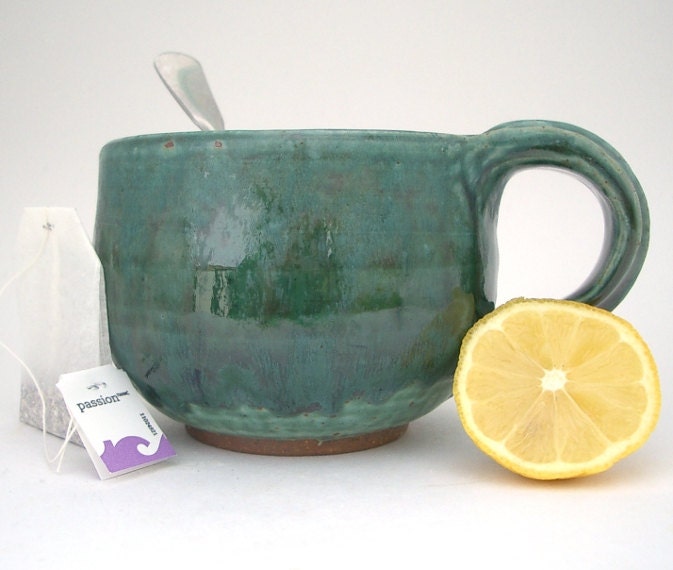 Blue Green Stoneware Mug