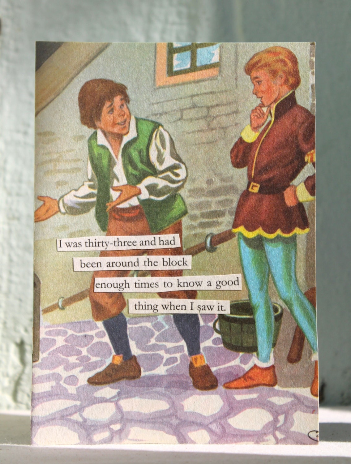 Thirty three and been around the block - happy birthday handmade card