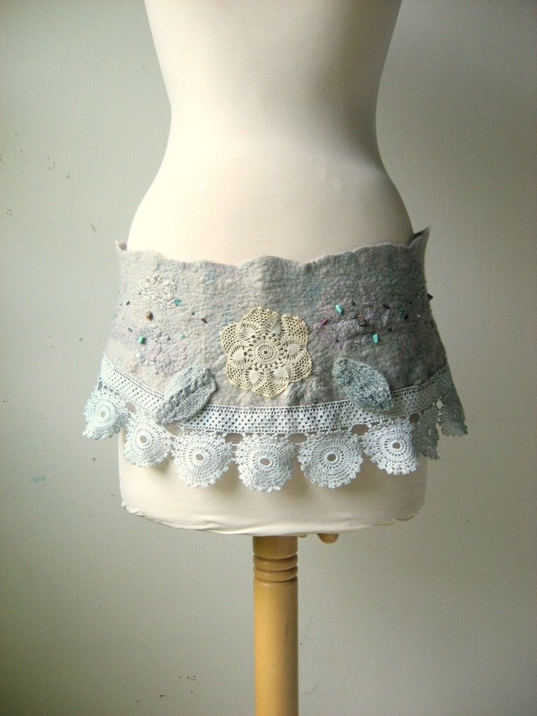 Felted Hip Belt or Scarflette Shabby Chic