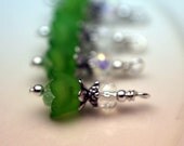 Green Baby Bell Lucite Flower Bead Dangle Charm Drop Set - 4 Piece Set