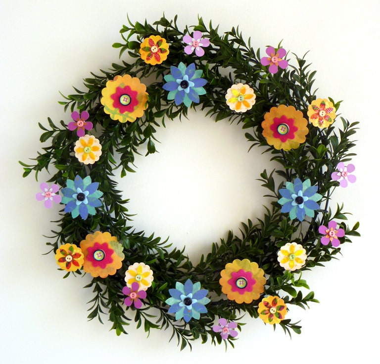 Wreath - 12" Spring Flowers - All Season Wreath Small