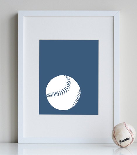 Baby Baseball Room Decor 8 x 10 Art Print by nevedobson - different colors and sizes available