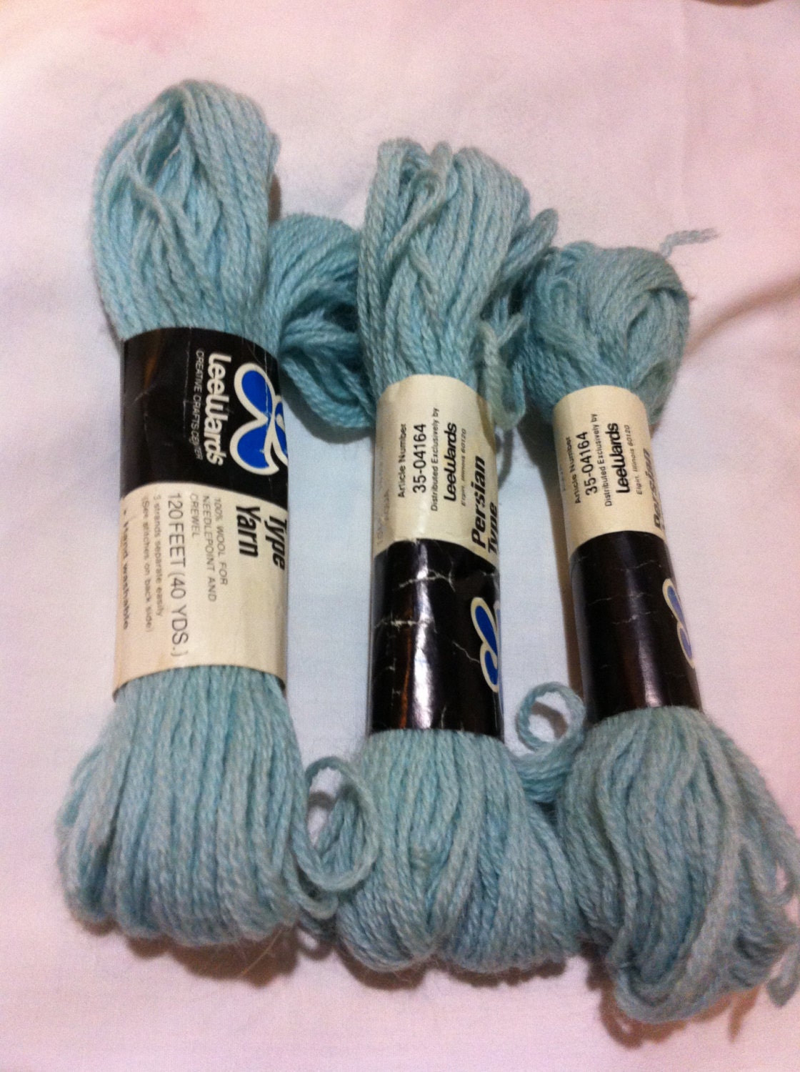 3 Skeins Aqua Blue Yarn