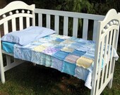 OOAK Vintage Chenille Rag Patchwork Quilt