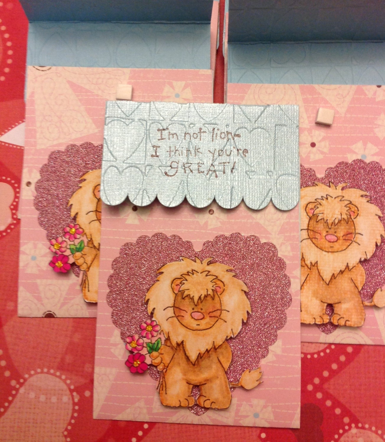 Lion Valentines, set of 8 Il_570xn