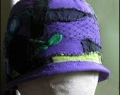 Purple Cotton Cloche with Rosettes
