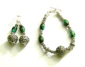Turquoise bracelet and earrings set