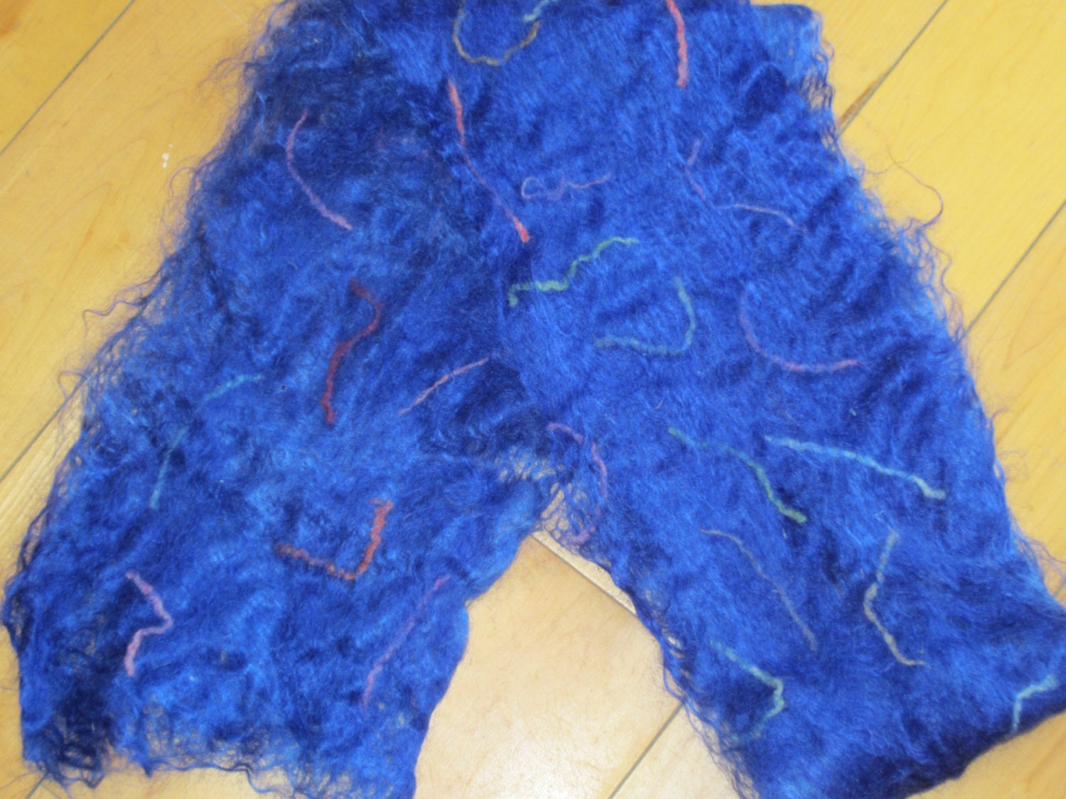 Nuno Felted Cobweb-Weight Scarf, Mohair in Bright Blue