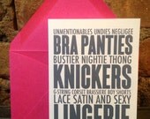 Bachelorette Thank You Cards - Lingerie