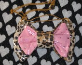 womens necklace punk rockabilly pink heart charm