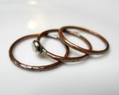 Stacking Rings - Set of 3 - Copper & Sterling Silver