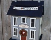 2013 Wedding Card Box Birdhouse Original  Personalized -  Choose your Colors - Just Married banner