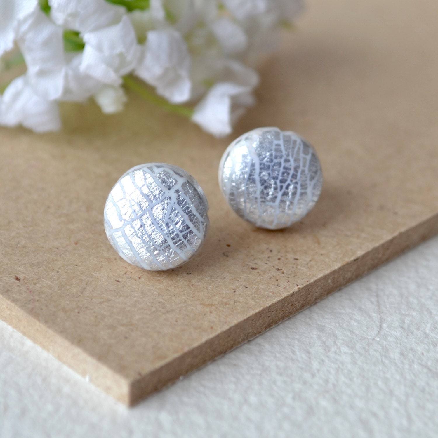 Silver studs, small earrings surgical steel