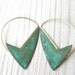 Geometric Verdigris Earrings - handmade copper and sterling silver dangle earrings with verdigris patina, Etsy