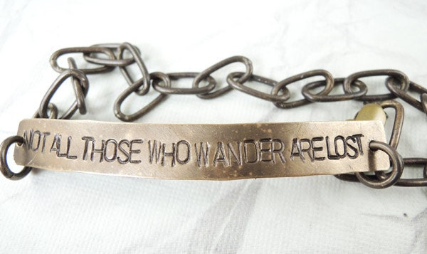 Anklet: Not All those who wander are lost, LOTR anklet, Quote Bracelet, Lord of the Rings Anklet