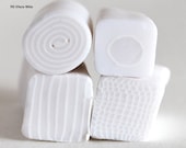 Raw White Ghost Effect Polymer Clay Canes Handmade Stripe Spiral Dot