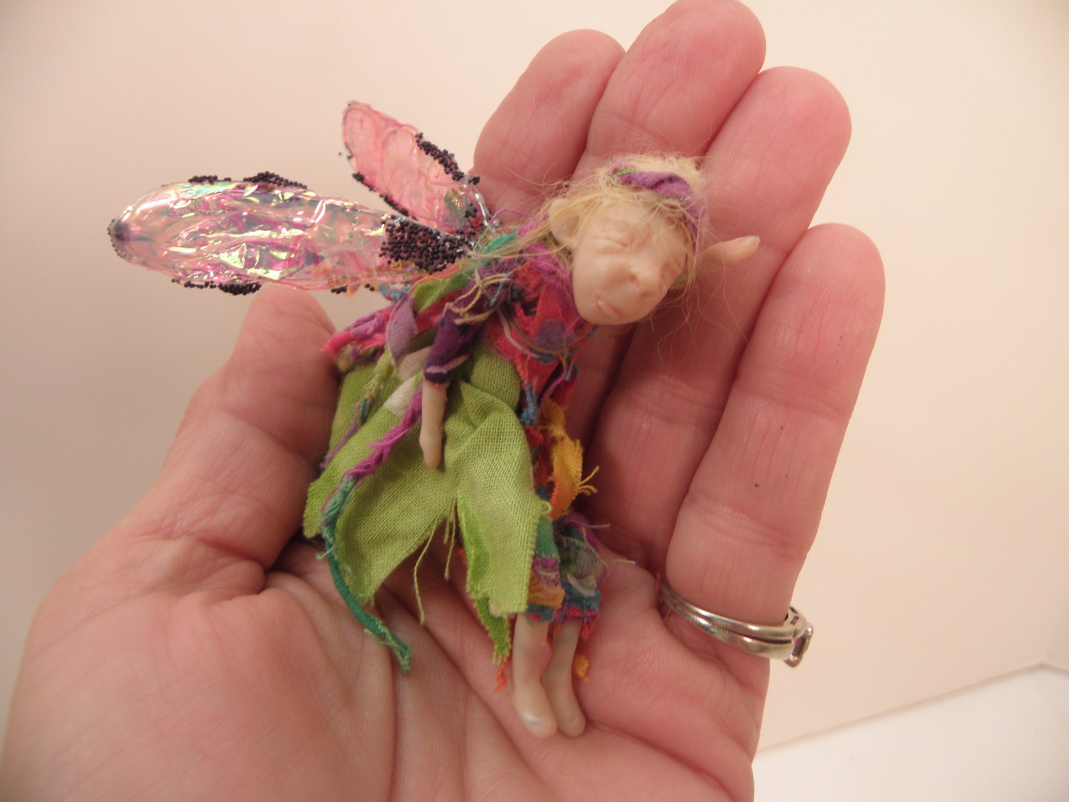 DINKY SALE ooak pose-able pixie fairy ( 21 ) art doll by DinkyDarlings