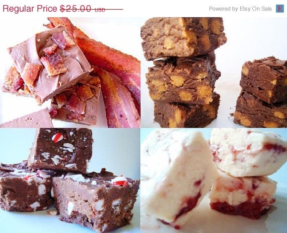 SALE Julie's Fudge - It's A Dream SAMPLER Pack - 3 pieces each, 4 kinds - 1 Pound Total
