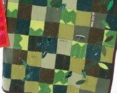 Woodland Spring - Recycled Wool and Cashmere Throw Blanket with applique.