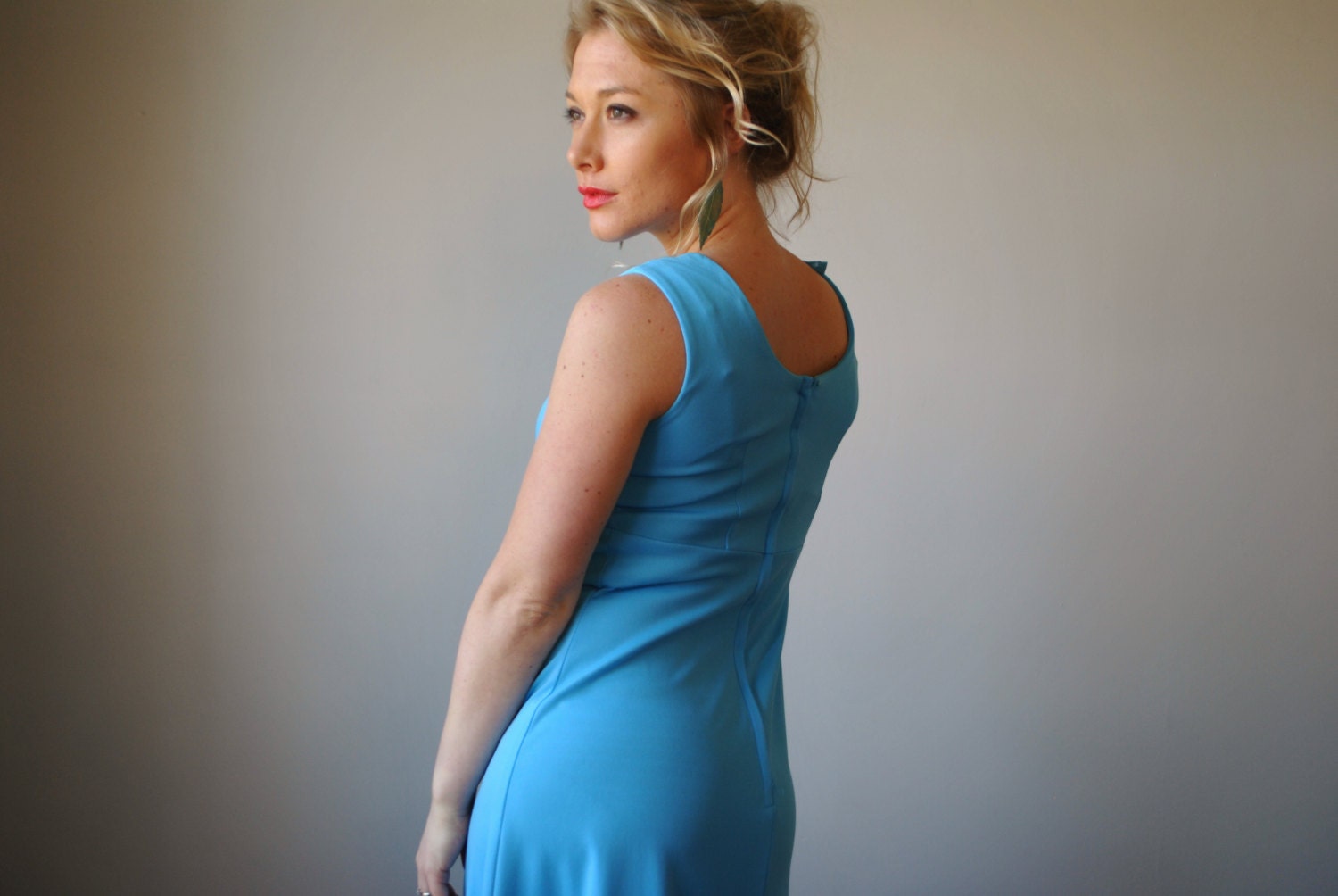 1970s Sky blue Maxi dress, size Extra small to small