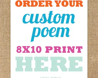 8x10 Custom Poem/Verse Print - You choose your favorite custom poem/verse