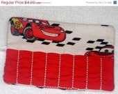 SALE Ready to Ship  Cars 8 count Crayon roll with Ribbon Closure Perfect birthday party favor