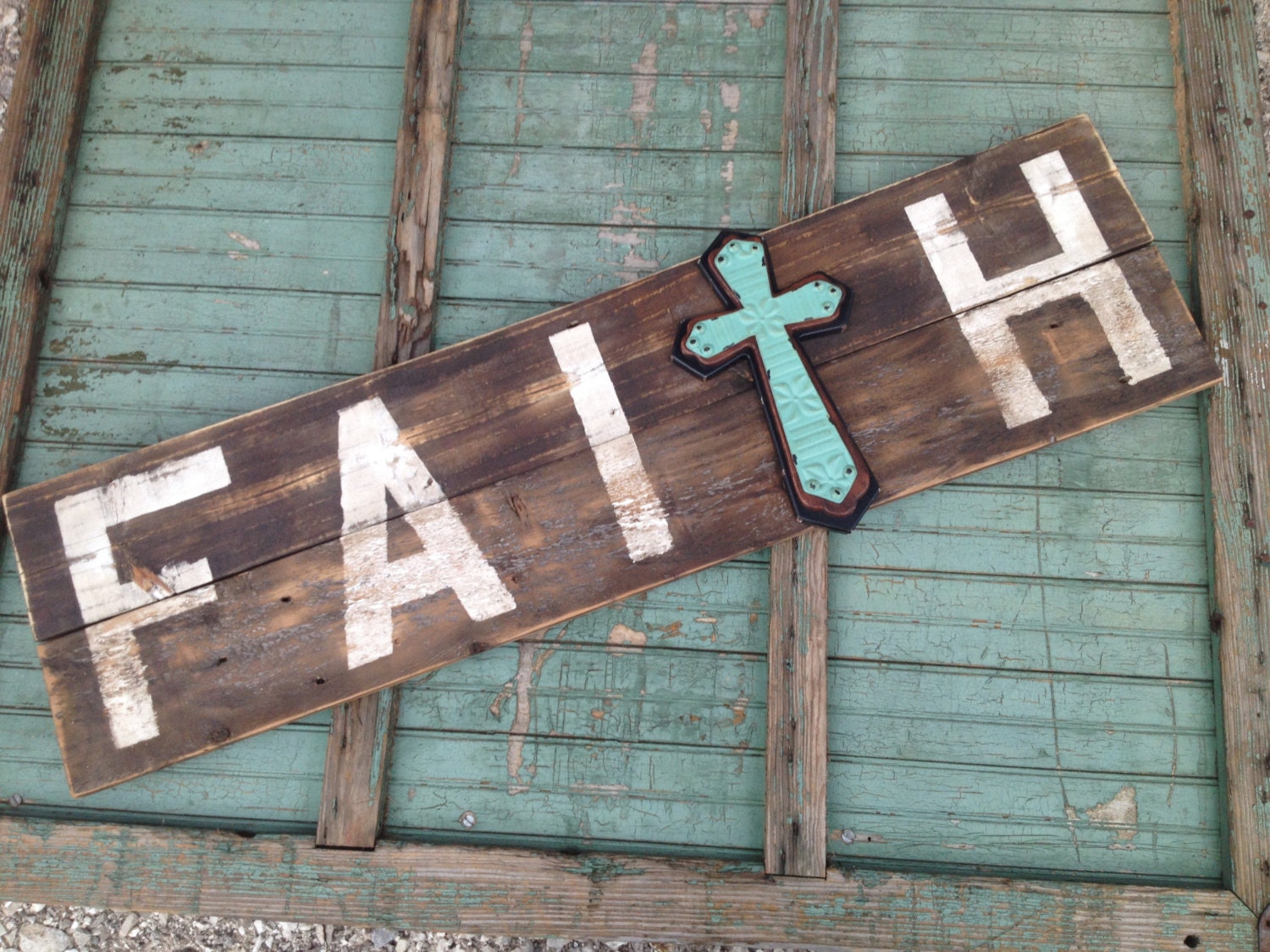 FAITH, Reclaimed Wood Sign, Handpainted