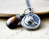 Fox Necklace Tigers Eye Sterling Silver Woodland Animal Sterling Silver Rust