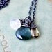 Moss Aquamarine Necklace Silver Forest Simplistic March Birthstone Moonstone Sterling Silver
