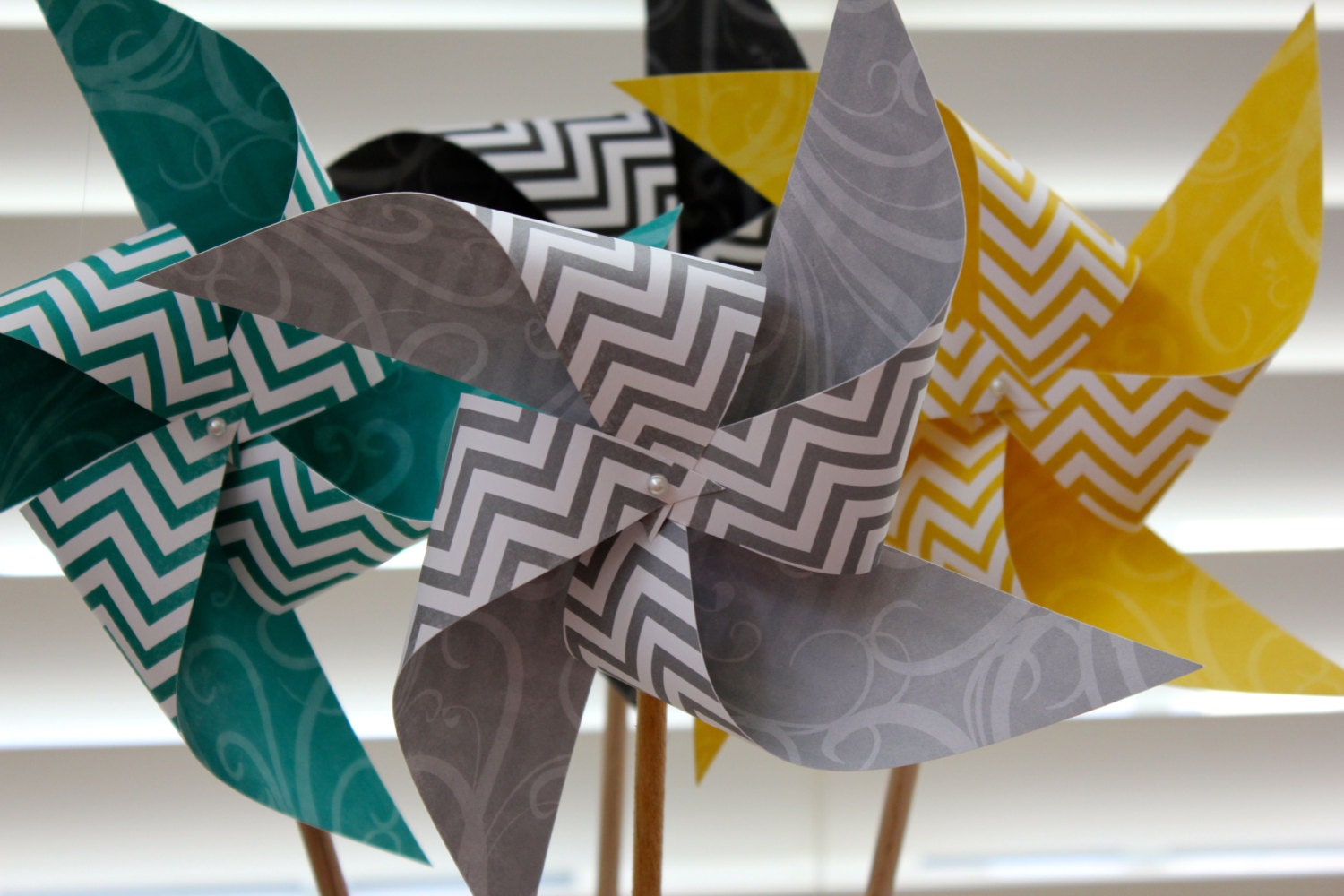 Pinwheels CHEVRON Set YOU PICK Large Wedding Pinwheels