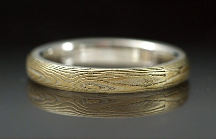 Mokumé Gane Etched Women's Ring