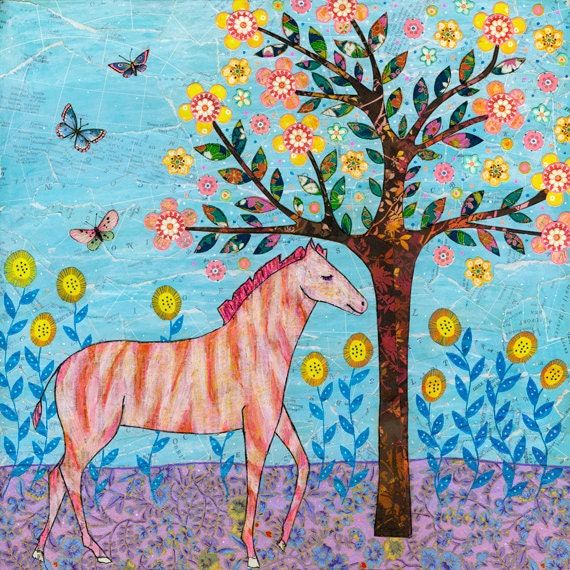 Original Painting, Zebra Painting, Children Decor, Animal Art, Jungle Nursery Decor, Folk Art