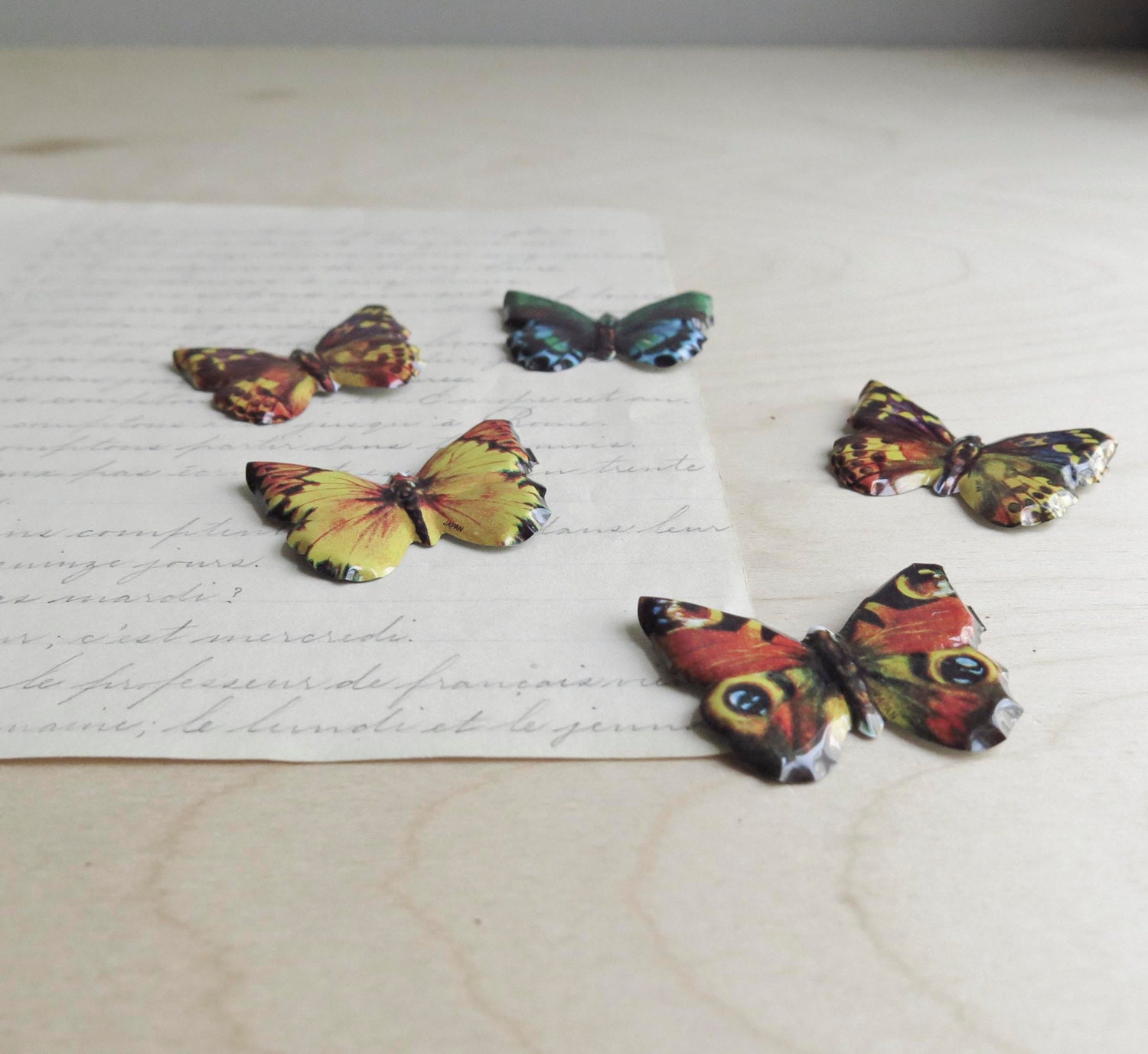 tin litho butterfly pin