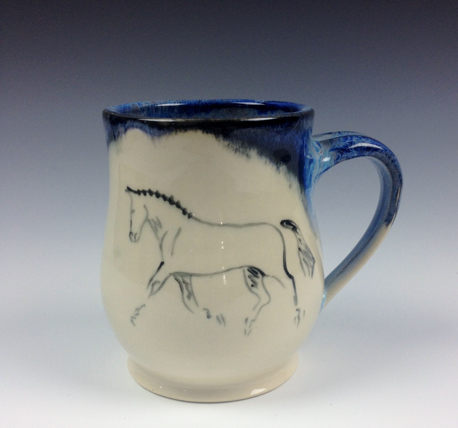 Trotting Horse Mug- Galaxy Blue