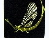 Mayfly I - Original Color-Reduction Woodcut