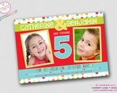 Double the Fun - Twins, Siblings or Friends Combo Birthday Party Invitation (Digital File OR Cardstock Printed Cards Also Available) Il_170x135