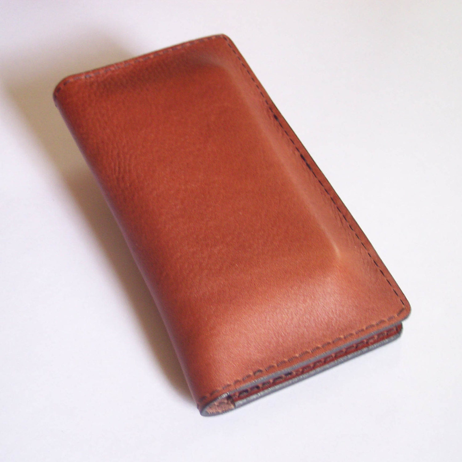 Tan Leather iPhone 5 or 4s Wallet Case with Credit Card Pockets