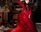 Mina Dracula Victorian Bustle Gown Wedding Gothic Custom Gown any Color or Size