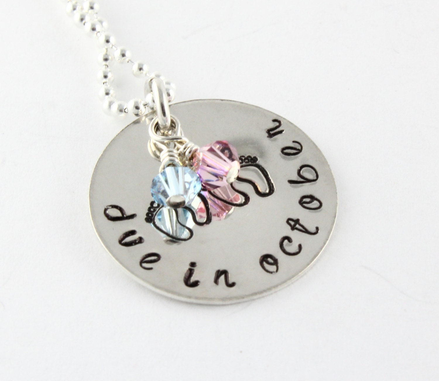 Baby Shower Gift - Personalized Twins Maternity Necklace - Pregnancy Baby Custom Sterling Silver Hand Stamped Necklace - Mother's Day Gift